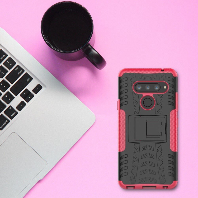 Чехол Hybrid Armor для LG V40 ThinQ (черный + розовый)
