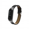 Кожаный ремешок для фитнес браслета Xiaomi Mi Band 3 (черный)