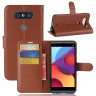 Чехол с визитницей для LG Q8 (коричневый)