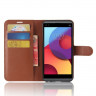 Чехол с визитницей для LG Q8 (коричневый)