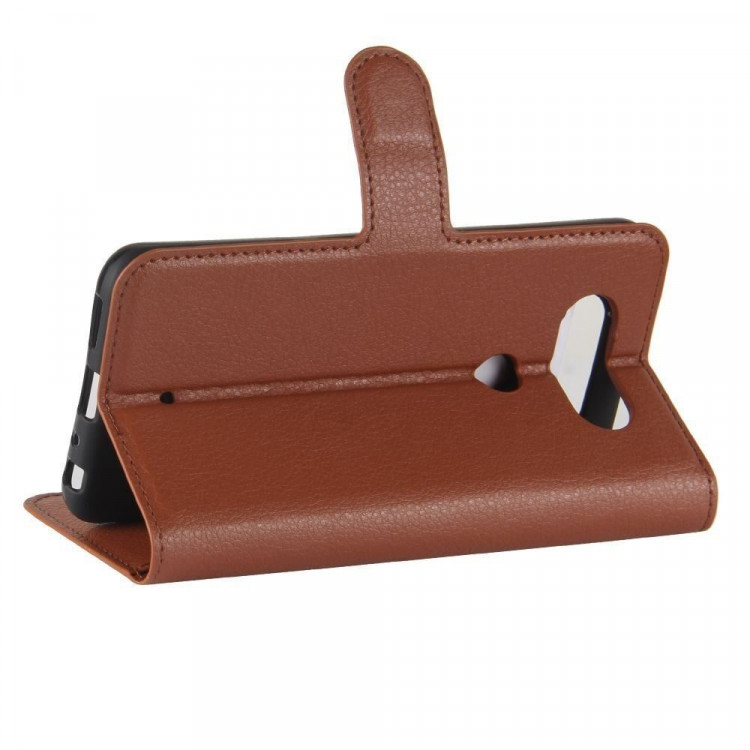 Чехол с визитницей для LG Q8 (коричневый)