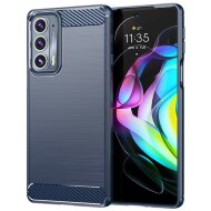 Чехол-накладка Carbon Fibre для Motorola Edge 20 (темно-синий)