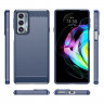 Чехол-накладка Carbon Fibre для Motorola Edge 20 (темно-синий)