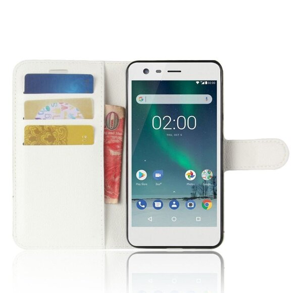 Чехол с визитницей для Nokia 2 (белый) Чехол с визитницей для Nokia 2 (белый)