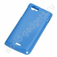 Пластиковый TPU чехол Sony Xperia J / ST26i (голубой)