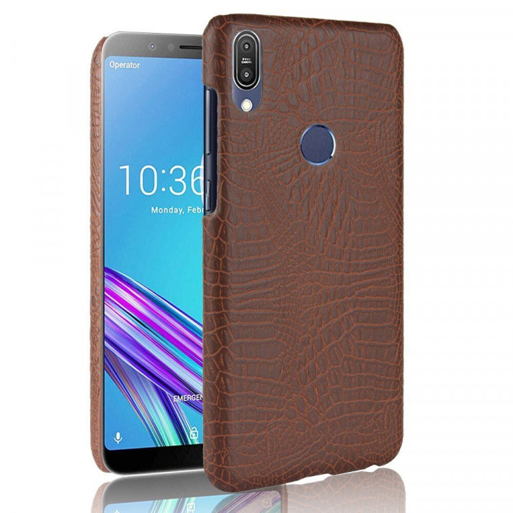 Чехол Crocodile Texture для Asus Zenfone Max Pro (M1) ZB601KL / ZB602KL (коричневый)