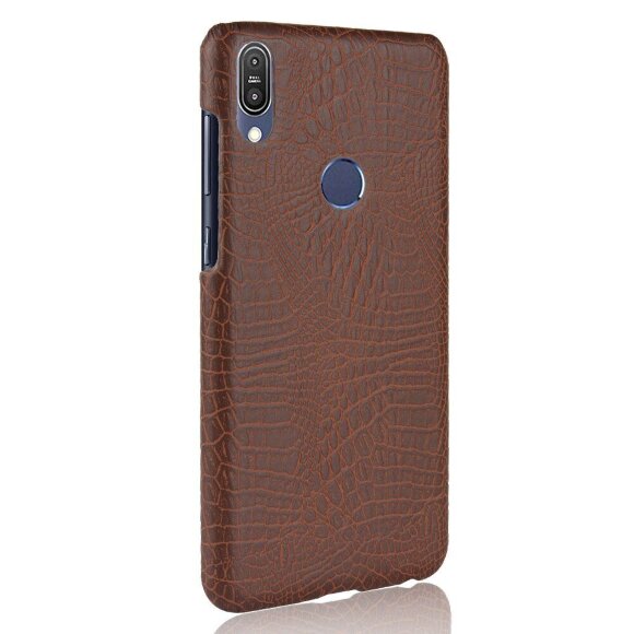 Чехол Crocodile Texture для Asus Zenfone Max Pro (M1) ZB601KL / ZB602KL (коричневый)