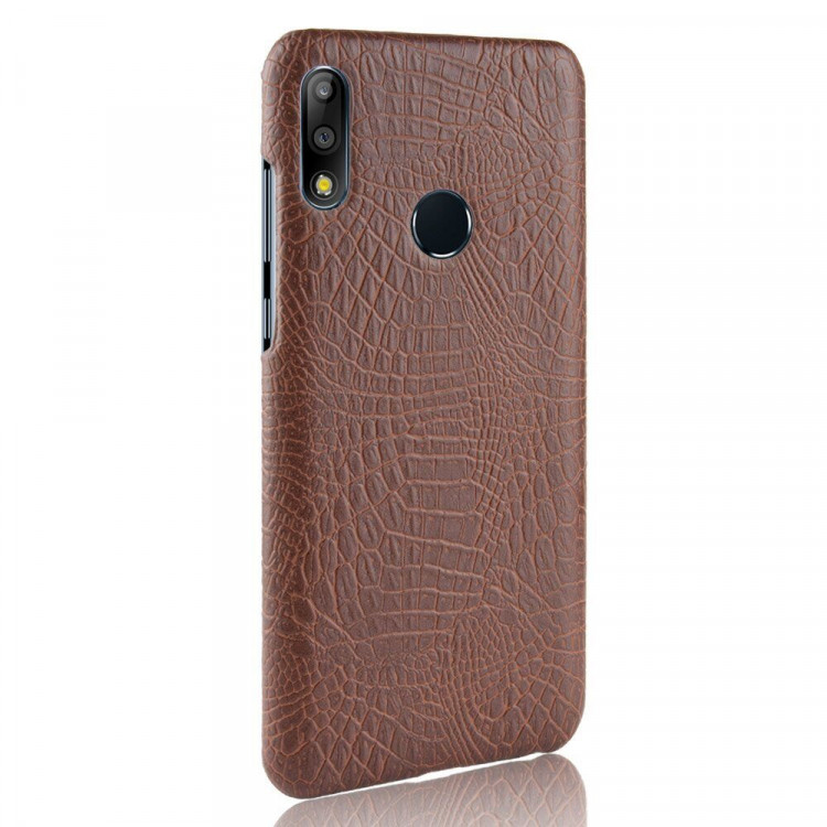 Чехол Crocodile Texture для Asus Zenfone Max Pro (M2) ZB631KL (коричневый)