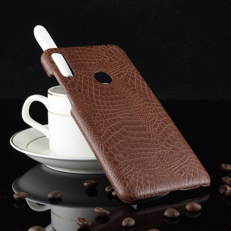 Чехол Crocodile Texture для Asus Zenfone Max Pro (M2) ZB631KL (коричневый)