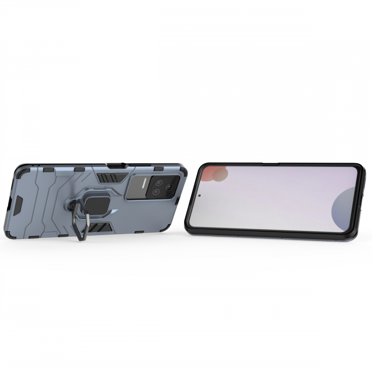 Чехол Armor Ring Holder для Poco F4 (темно-синий)