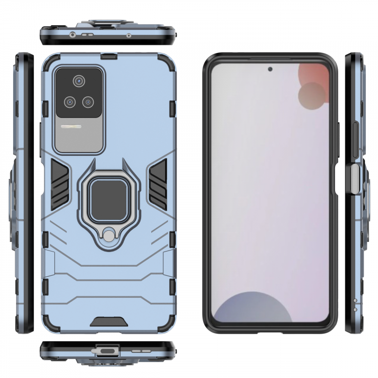 Чехол Armor Ring Holder для Poco F4 (темно-синий)