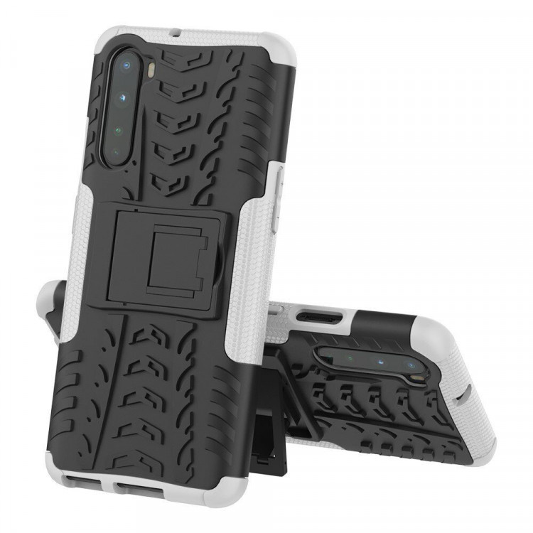 Чехол Hybrid Armor для OnePlus Nord (черный + белый)