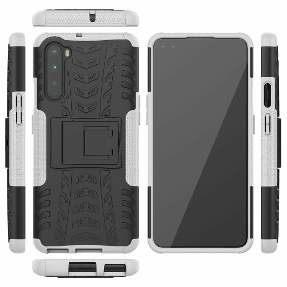 Чехол Hybrid Armor для OnePlus Nord (черный + белый) Чехол Hybrid Armor для OnePlus Nord (черный + белый)