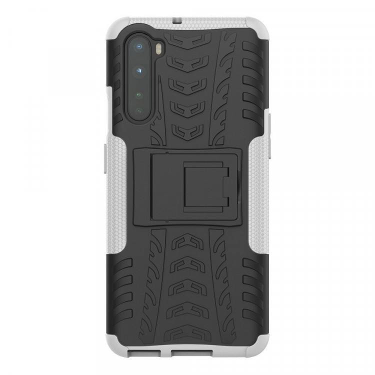 Чехол Hybrid Armor для OnePlus Nord (черный + белый)