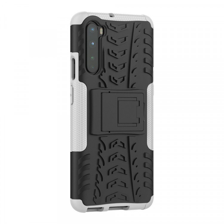 Чехол Hybrid Armor для OnePlus Nord (черный + белый)