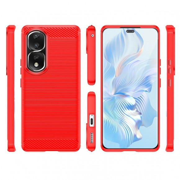 Чехол-накладка Carbon Fibre для Honor 80 Pro (красный) Чехол-накладка Carbon Fibre для Honor 80 Pro (красный)