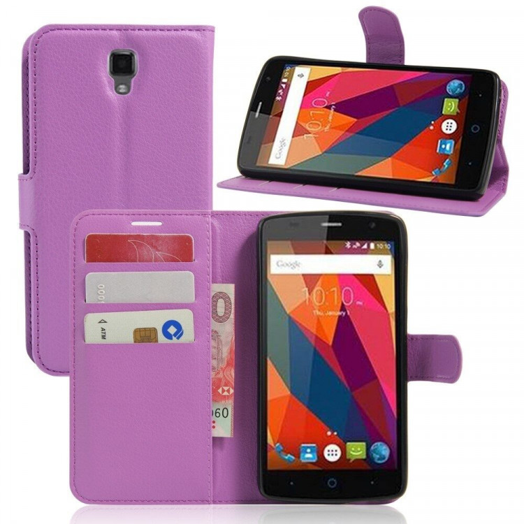 Чехол с визитницей для ZTE Blade L5 / L5 Plus (фиолетовый)