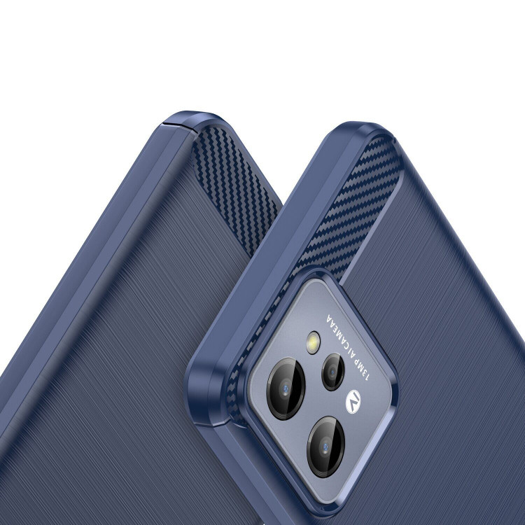 Чехол-накладка Carbon Fibre для Realme C31 (темно-синий)