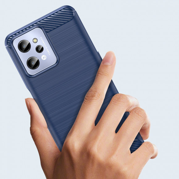 Чехол-накладка Carbon Fibre для Realme C31 (темно-синий) Чехол-накладка Carbon Fibre для Realme C31 (темно-синий)