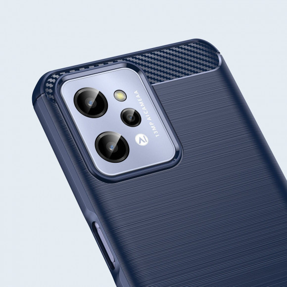 Чехол-накладка Carbon Fibre для Realme C31 (темно-синий) Чехол-накладка Carbon Fibre для Realme C31 (темно-синий)