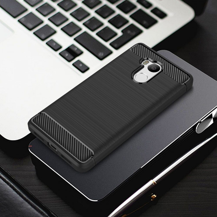 Чехол Carbon Fibre для Xiaomi Redmi 4 Pro / 4 Prime (черный)