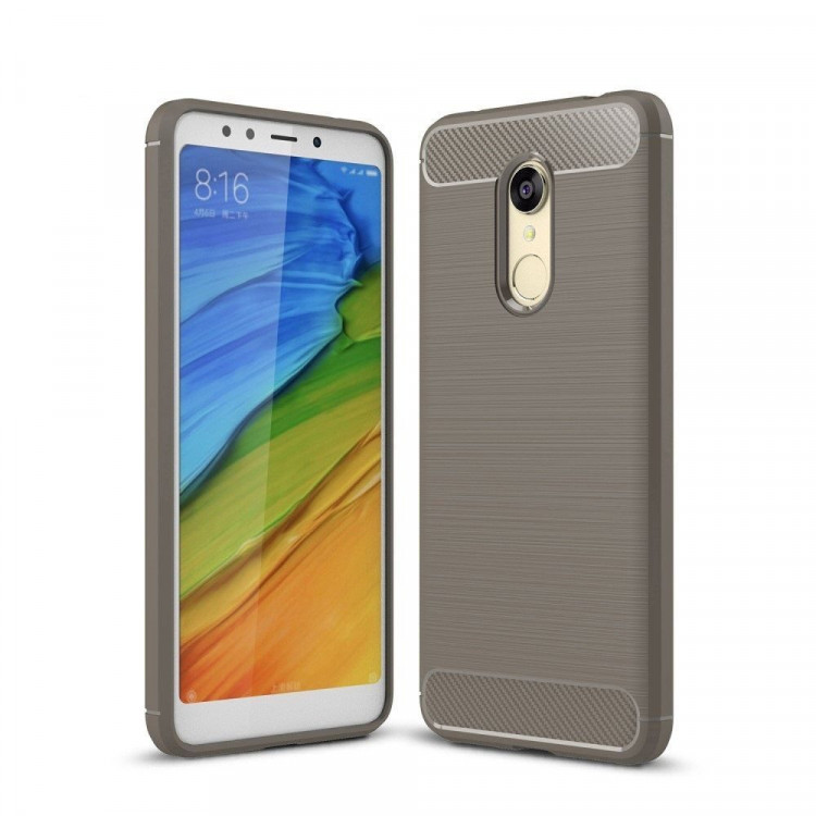 Чехол-накладка Carbon Fibre для Xiaomi Redmi 5 Plus (серый)