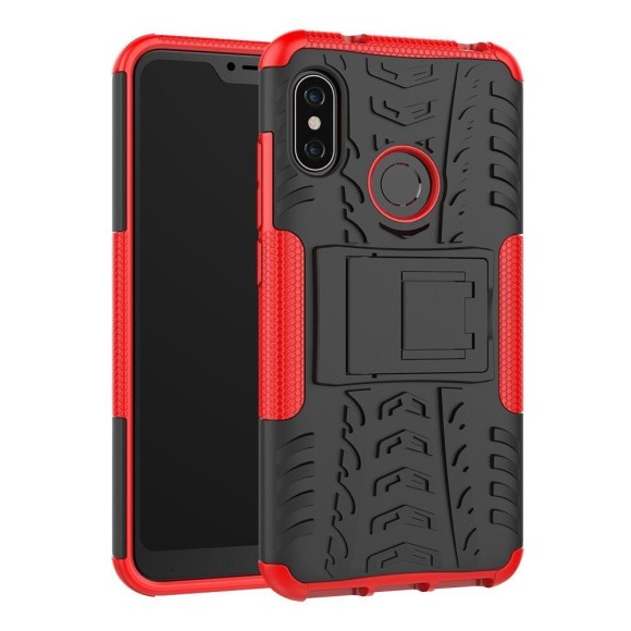 Чехол Hybrid Armor для Xiaomi Mi A2 Lite / Redmi 6 Pro (черный + красный)