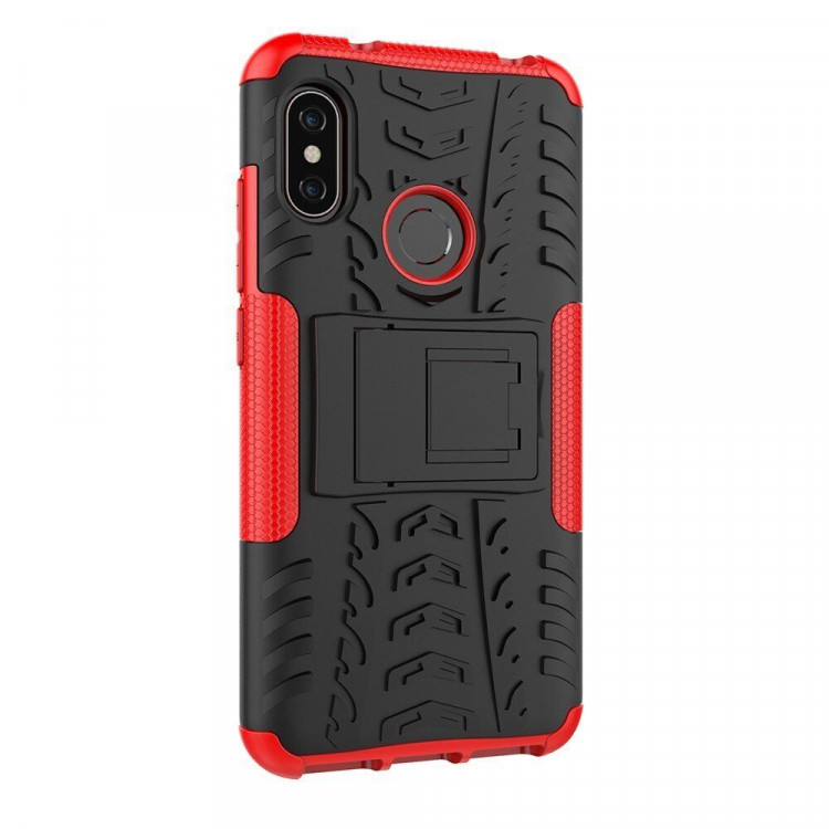 Чехол Hybrid Armor для Xiaomi Mi A2 Lite / Redmi 6 Pro (черный + красный)