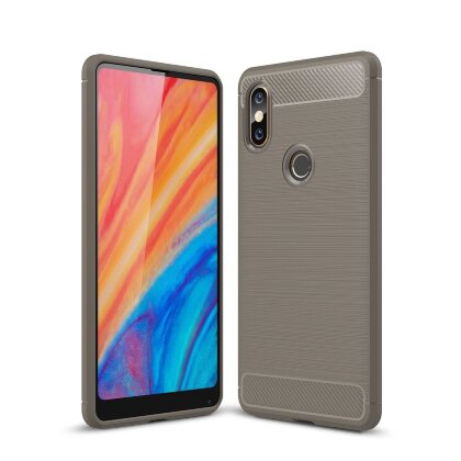 Чехол-накладка Carbon Fibre для Xiaomi Mi Mix 2s (серый)