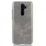 Кожаная накладка-чехол для Xiaomi Redmi Note 8 Pro (серый)