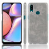 Кожаная накладка-чехол для Samsung Galaxy A10s (серый)