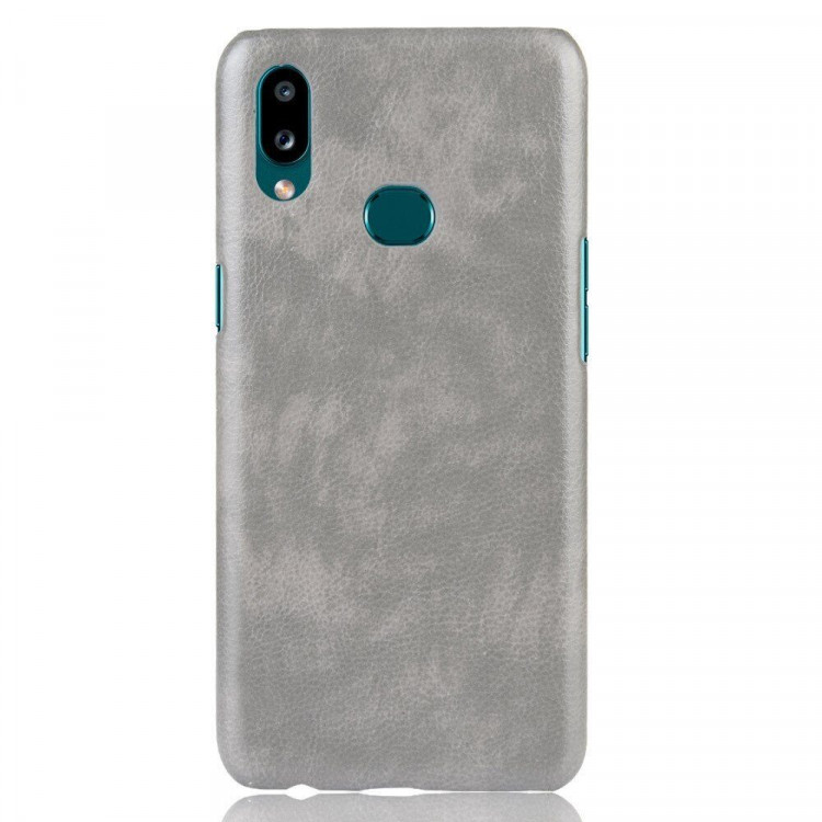 Кожаная накладка-чехол для Samsung Galaxy A10s (серый)