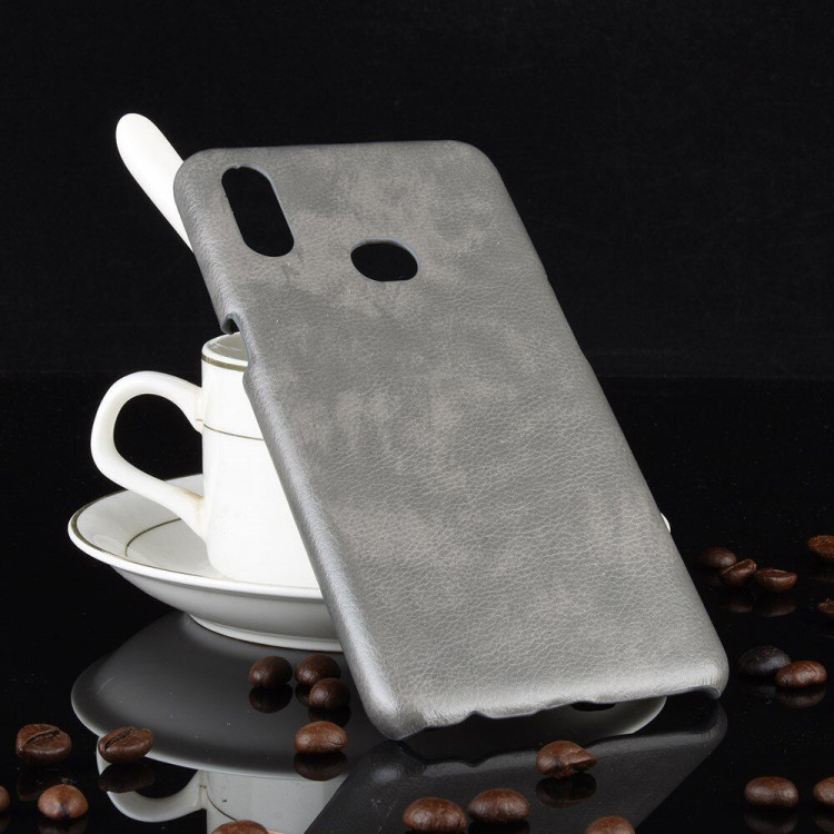 Кожаная накладка-чехол для Samsung Galaxy A10s (серый)