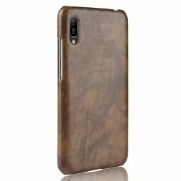 Кожаная накладка-чехол для Huawei Y6 Pro (2019) (коричневый)