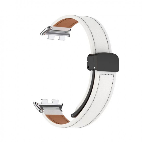 Кожаный ремешок с магнитной застежкой для Honor Band 9 (белый) Кожаный ремешок с магнитной застежкой для Honor Band 9 (белый)