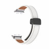 Кожаный ремешок с магнитной застежкой для Honor Band 9 (белый)