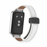 Кожаный ремешок с магнитной застежкой для Honor Band 9 (белый)