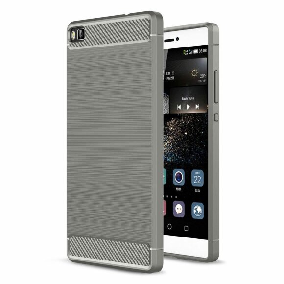 Чехол-накладка Carbon Fibre для Huawei P8 (серый)
