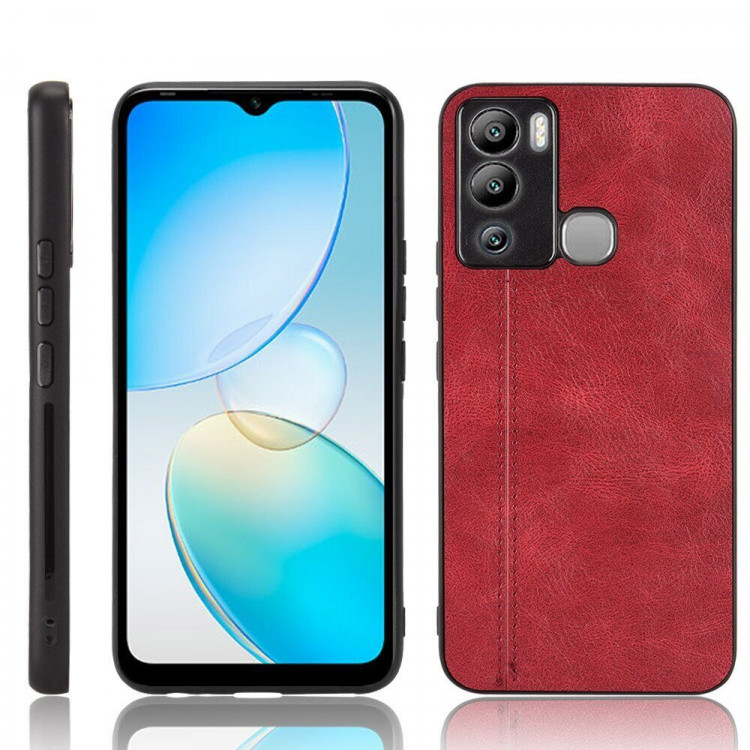 Чехол из экокожи для Infinix Hot 12i (красный)