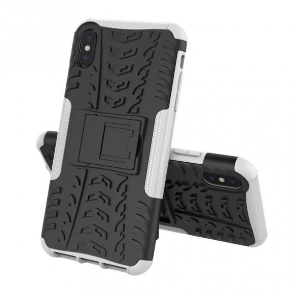 Чехол Hybrid Armor для iPhone XS Max (черный + белый)