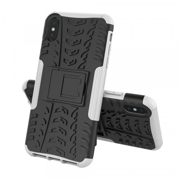 Чехол Hybrid Armor для iPhone XS Max (черный + белый)
