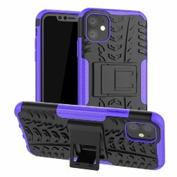 Чехол Hybrid Armor для iPhone 11 (черный + фиолетовый)
