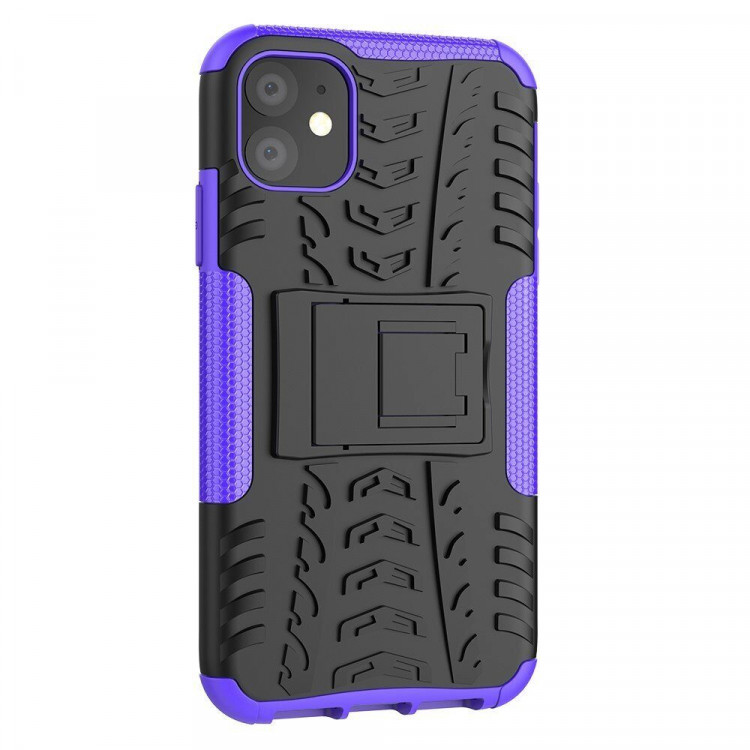 Чехол Hybrid Armor для iPhone 11 (черный + фиолетовый)