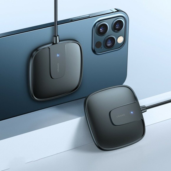 Зарядное устройство Usams Extra-thin Magnetic Fast Wireless Charger 15W (US-CD159 W1) - черный
