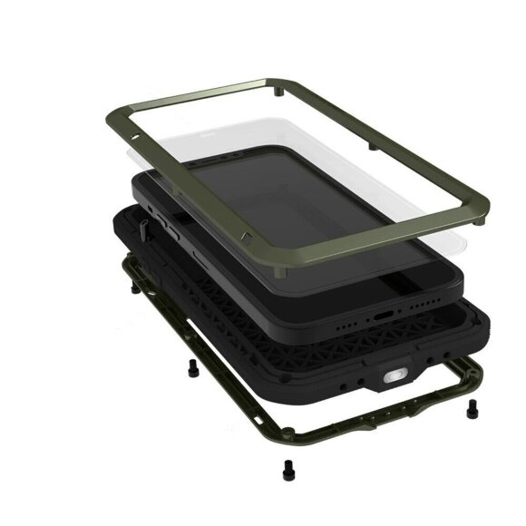 Гибридный чехол LOVE MEI для iPhone 13 mini (темно-зеленый) Гибридный чехол LOVE MEI для iPhone 13 mini (темно-зеленый)