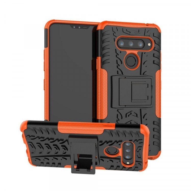 Чехол Hybrid Armor для LG V40 ThinQ (черный + оранжевый)
