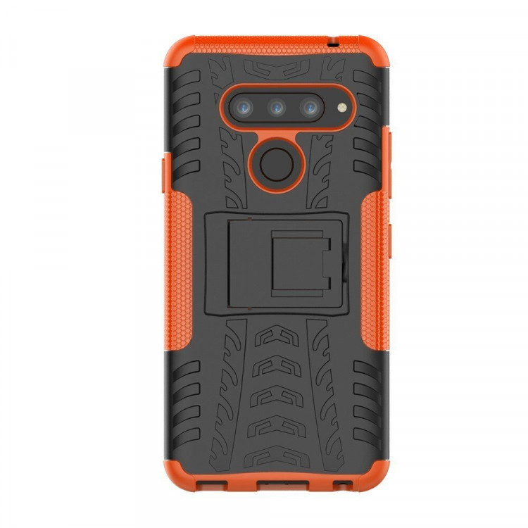Чехол Hybrid Armor для LG V40 ThinQ (черный + оранжевый)