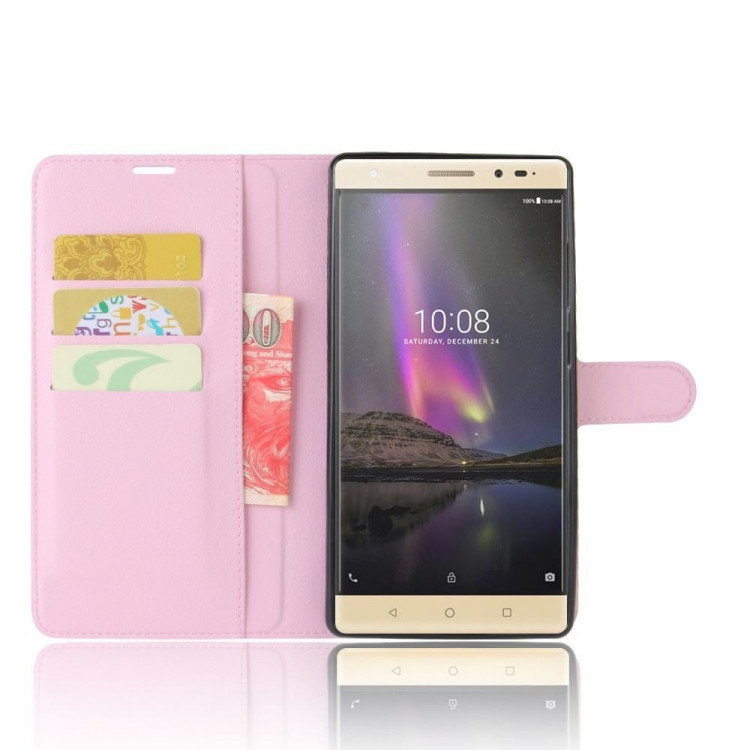 Чехол с визитницей для Lenovo Phab 2 Plus (розовый)