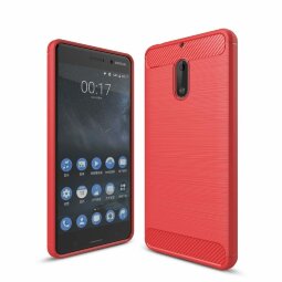 Чехол-накладка Carbon Fibre для Nokia 6 (красный)