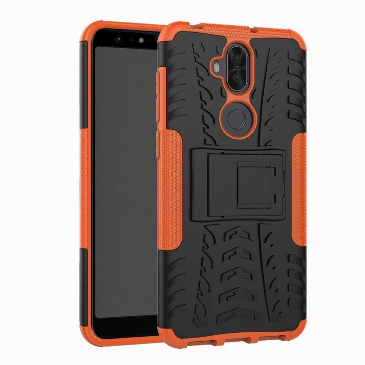 Чехол Hybrid Armor для Asus ZenFone 5 Lite ZC600KL (черный + оранжевый)